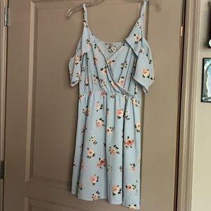 Baby Blue Off The Shoulder Dress